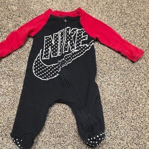 Nike Kids Black and Red Footed One Piece